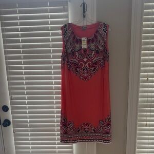 JM Collection Pink and Black Patterned Dress